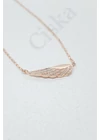 Gold Angel - rosé ezüst angyalszárny nyaklánc