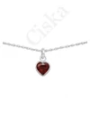Ruby – ezüst choker vörös szív medállal