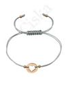 Alora - rosegold ezüst szív paracord karkötő