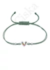 Maren - ezüst szív paracord karkötő