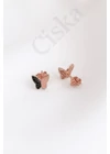 Cera - rosegold ezüst pillangó fülbevaló
