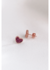 Lumi - rosegold ezüst szív fülbevaló