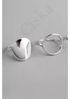 Leila - állítható kör díszes minimalista női ezüst gyűrű