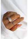 Nia - állítható duplaszálú női ezüst gyűrű