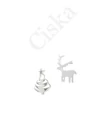 Navidad - rénszarvas és karácsonyfa ezüst fülbevaló