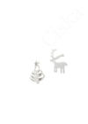 Navidad - rénszarvas és karácsonyfa ezüst fülbevaló