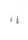 Muse Rose - hegedű és violinkulcs rosegold ezüst fülbevaló