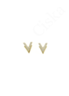 Vavian Gold - V alakú aranyozott ezüst fülbevaló