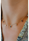 Kalidah Blue - aranyozott ezüst nyaklánc függőkkel