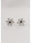 Daisy Purple - virág ezüst fülbevaló