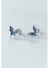 Enhle - zománcozott pillangó ezüst fülbevaló