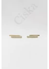 Crystal Line Gold - egyenes aranyozott ezüst fülbevaló