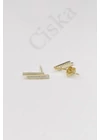 Crystal Line Gold - egyenes aranyozott ezüst fülbevaló