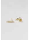 Crystal Line Gold - egyenes aranyozott ezüst fülbevaló