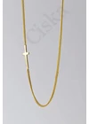 Albina Gold - aranyozott kereszt chocker ezüst nyaklánc