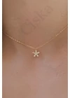 Petra Gold - cirkóniaköves virág aranyozott ezüst nyaklánc