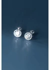 Crystal Glow L – Kerek cirkóniaköves ezüst fülbevaló 