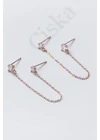Stella Chain – Dupla köves láncos rosegold ezüst fülbevaló