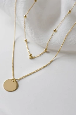 Aranyozott Dupla Soros Minimalista Ezüst Nyaklánc - CISKA JEWELRY