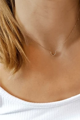Rose Gold Ezüst Nyaklánc Kicsi Szív Medállal