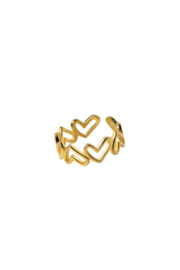 Aranyozott Szíves Ezüst Gyűrű