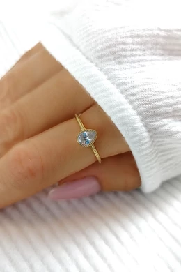 Aranyozott Csepp Alakú Ezüstgyűrű