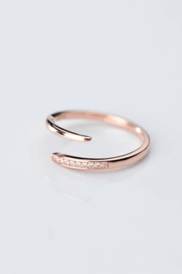 Minimalista Nyitott Rose Gold Ezüstgyűrű