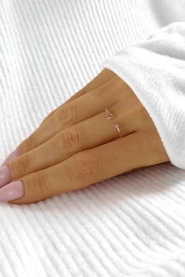 Nyitott Rose Gold Bálna Uszony Ezüstgyűrű