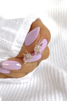 Rénszarvas Rose Gold Ezüst Fülbevaló