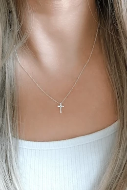 Kereszt ezüst nyaklánc – 925 sterling ezüst kereszt medál, ajándékba