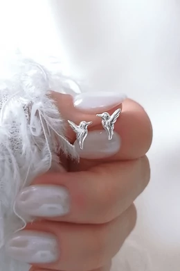 Kolibri ezüst fülbevaló – 925 sterling ezüst bedugós ékszer nőknek