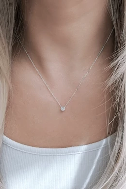 Minimalista ezüst nyaklánc cirkónia kővel | Letisztult, elegáns ékszer mindennapokra
