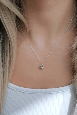Ezüst Nyaklánc Origami Hajó Medállal – 925 Sterling Elegáns Ékszer