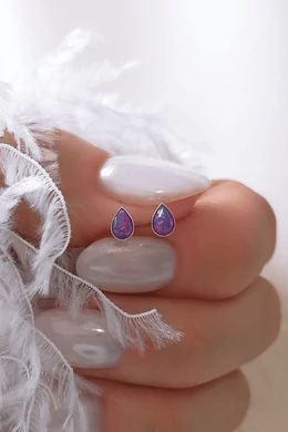 Ezüst lila opál fülbevaló – könnyed elegancia és ragyogás