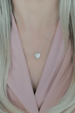 Ezüst kristály szív nyaklánc – elegáns, ragyogó ékszer