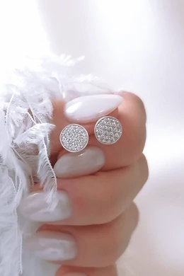 Sparkle Sphere – Csillogó köves kör ezüst fülbevaló