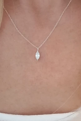 Velora ovális cirkóniás ezüst nyaklánc | Karcsú, elegáns ékszer