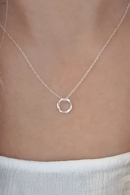 Twistline csavart kör ezüst nyaklánc | Letisztult design ékszer