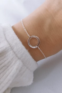 Pure Circle kör motívumos ezüst karkötő | Minimal női ékszer