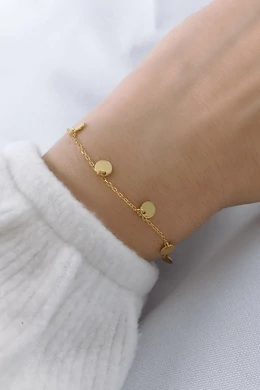 Golden Dots aranyozott korongos ezüst karkötő