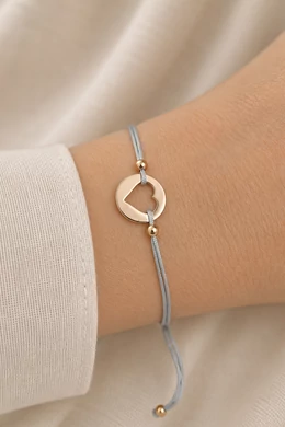 Rosegold Ezüst Szív Paracord Karkötő
