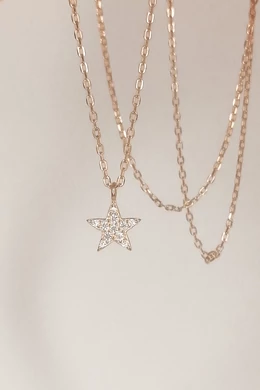Csillagos Rose Gold Ezüst Nyaklánc