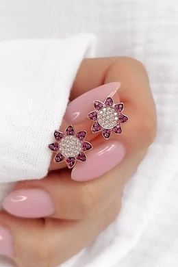 Nap Rose Gold Ezüst Fülbevaló