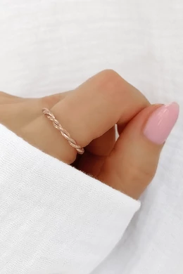 Csavart Rose Gold Ezüst Gyűrű