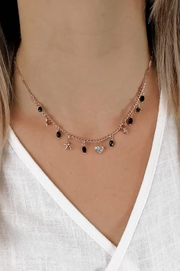 Rosegold Ezüst Nyaklánc Gyöngyökkel