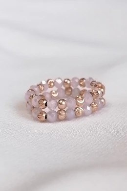 Gumírozott Rosegold Gyöngy Ezüst Gyűrű