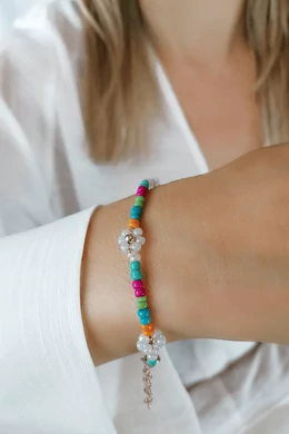 Színes Gyöngyös Rosegold Euüst Karkötő