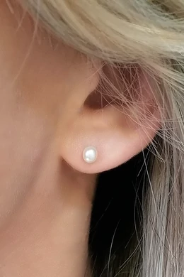 Tört Fehér Színű Gyöngy Ezüst Fülbevaló - CISKA JEWELLERY