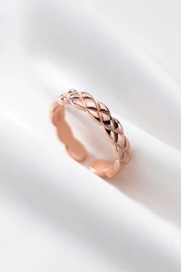 Fonott Mintás Állítható Rose Gold Ezüst Gyűrű