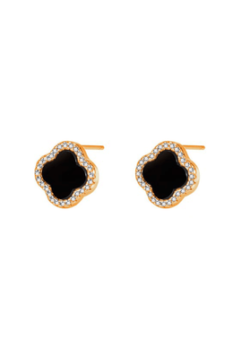 Lóhere Alhambra Fekete Rosegold Ezüst Fülbevaló